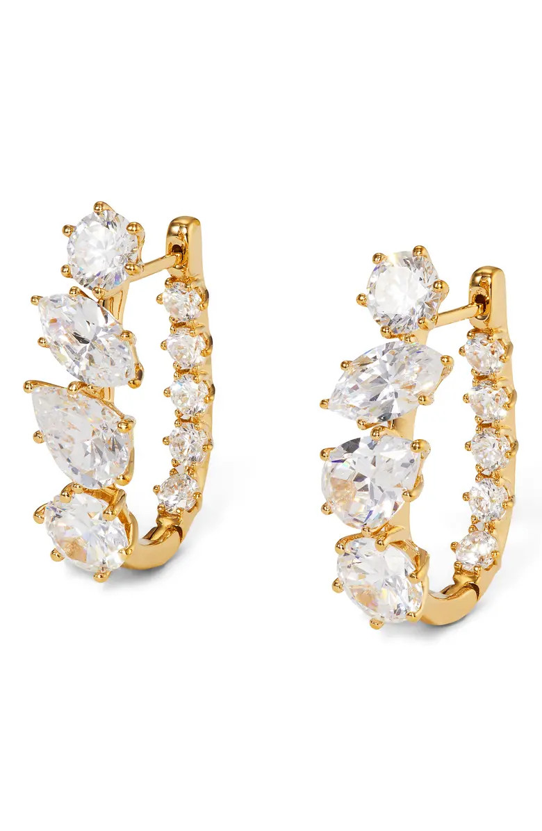 Beatrix Mixed Cubic Zirconia U-Shaped Hoop Earrings | Nordstrom