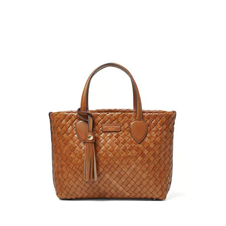 Small Island Tote

        
            
            Tan Woven Leather | Aspinal of London US