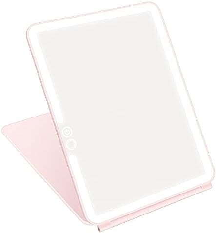 deweisn Folding Travel Mirror Lighted Makeup Mirror with 72 LEDs 3 Colors Light Modes USB Recharg... | Amazon (US)