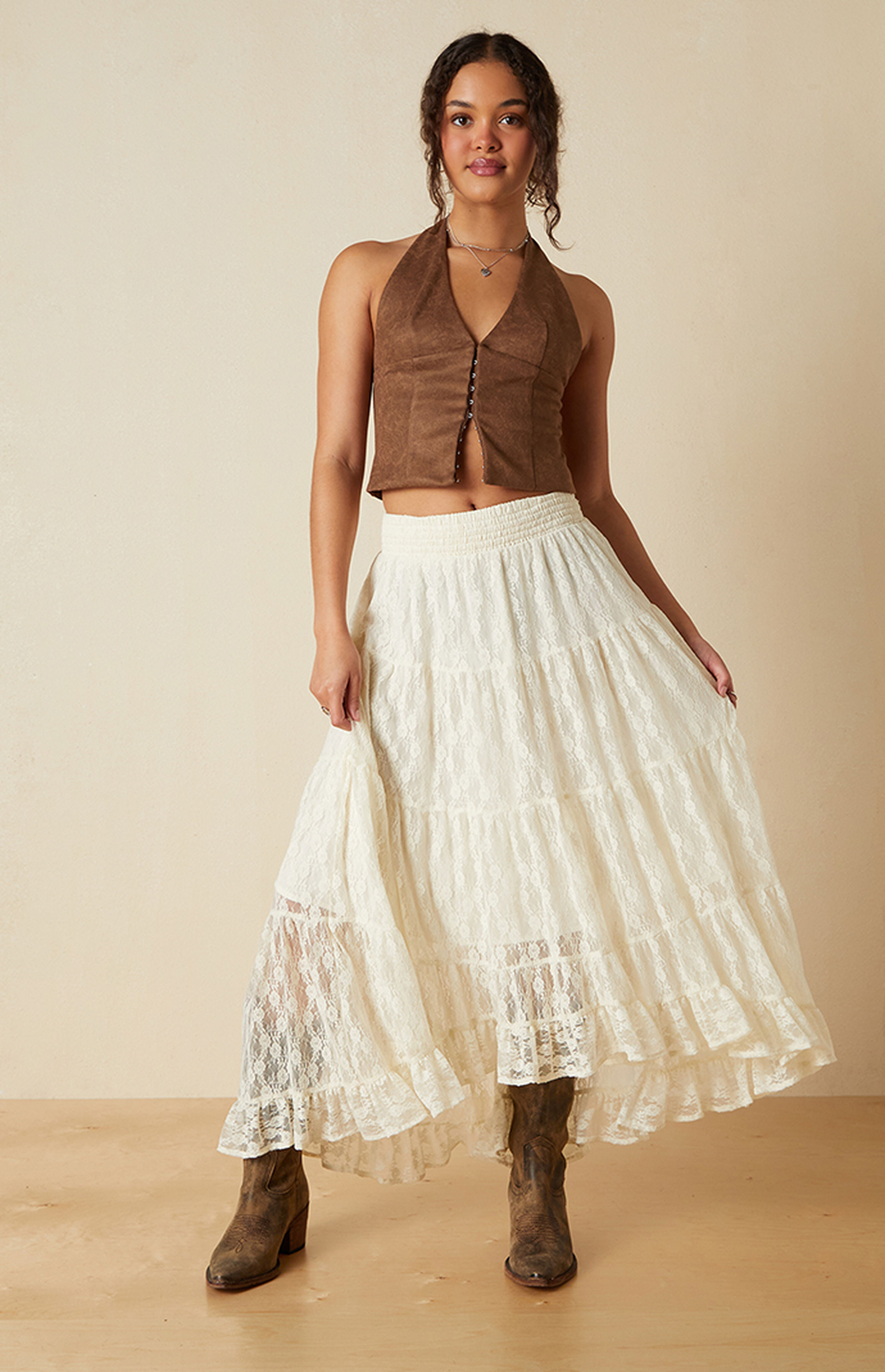 Your Favorite High-Low Lace Midi Skirt | PacSun