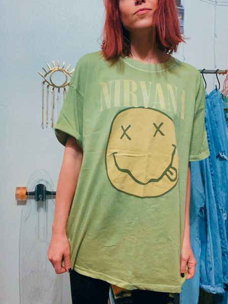 Oversized nirvana tee. Wearing a size medium 

#LTKFind #LTKunder50