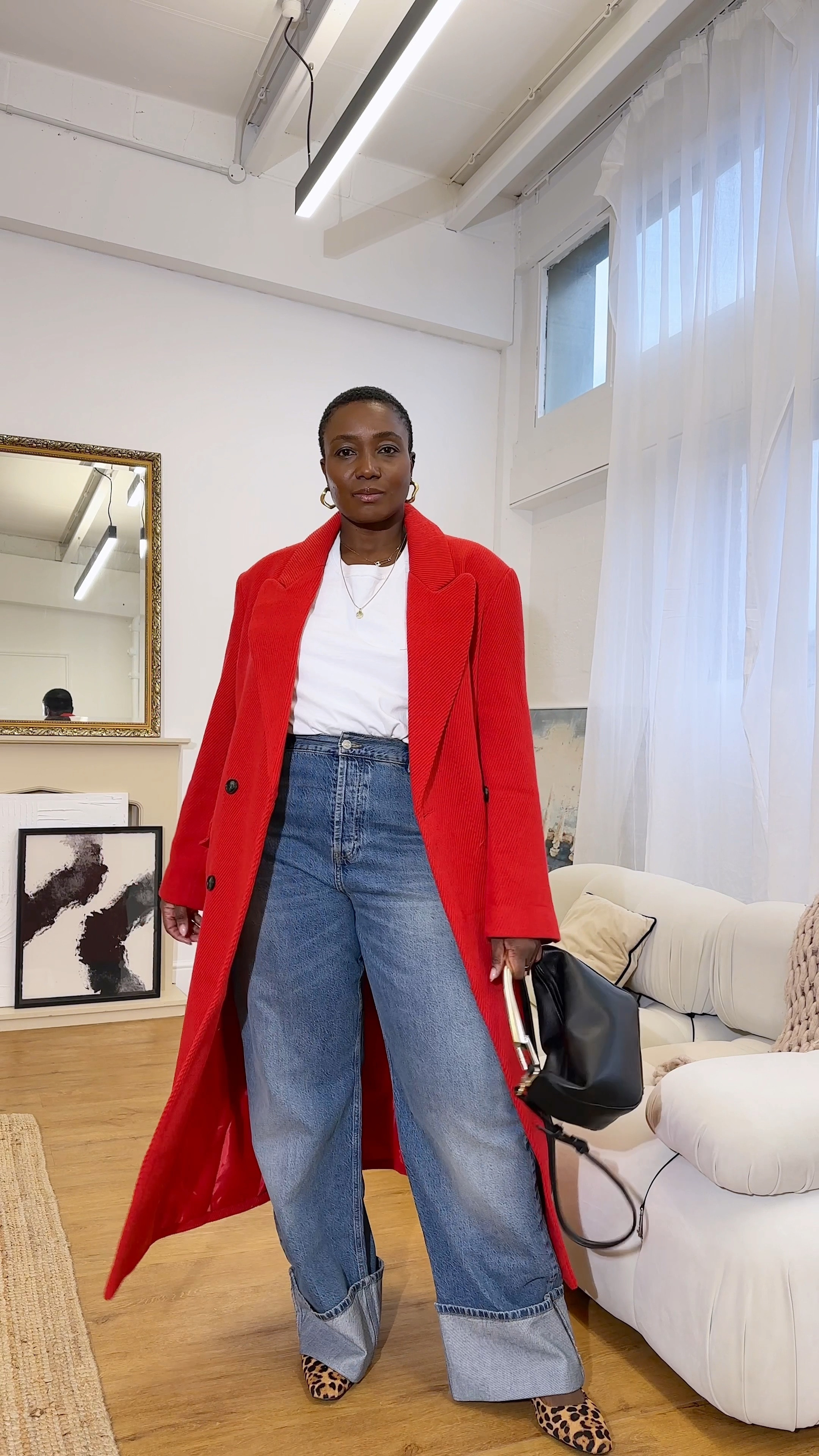 Maxi red coat and wide leg trouser for a pop of colour on cold winter day. 

Jacket  I am wearing a size 18 for an oversized fit 
I am a size 34 waist but wearing the in Jeans size 36 waist for oversized fit or get your actual size if you don’t want it very oversized. 
Bag is Zara so I linked similar 
Shoes boden also linked 

#LTKstyletip #LTKmidsize #LTKVideo