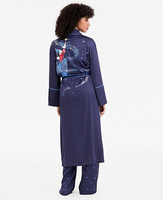 Women's Sorcerer's Apprentice Mickey Long-Sleeve Satin Wrap Robe, Macy's Exclusive | Macy's