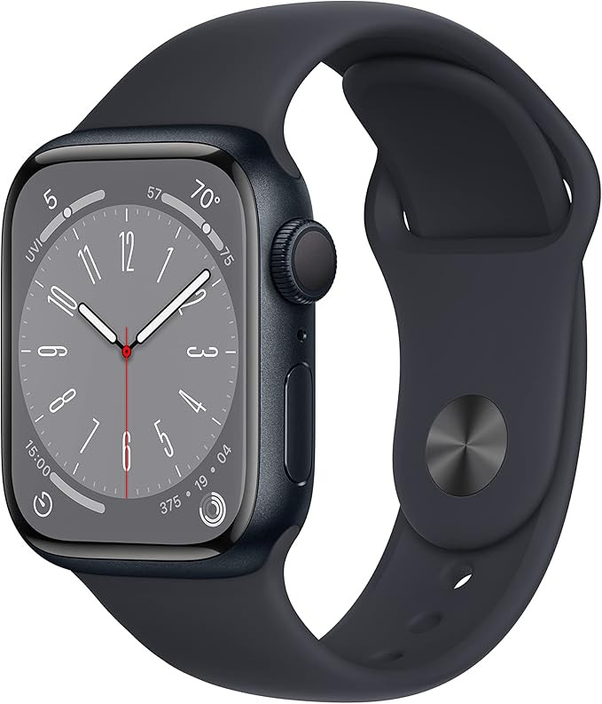 Apple Watch Series 8 [GPS 41mm] Smart Watch w/Midnight Aluminum Case with Midnight Sport Band - S... | Amazon (US)