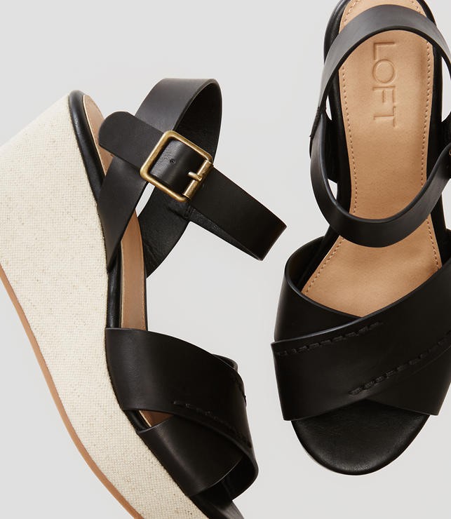 Crossover Ankle Strap Wedge Sandals | Loft
