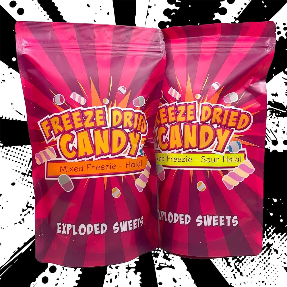 Freezie Bag Halal & Halal Sour Combo | Exploded Sweets | Freeze Dried Candy UK | Amazon (UK)