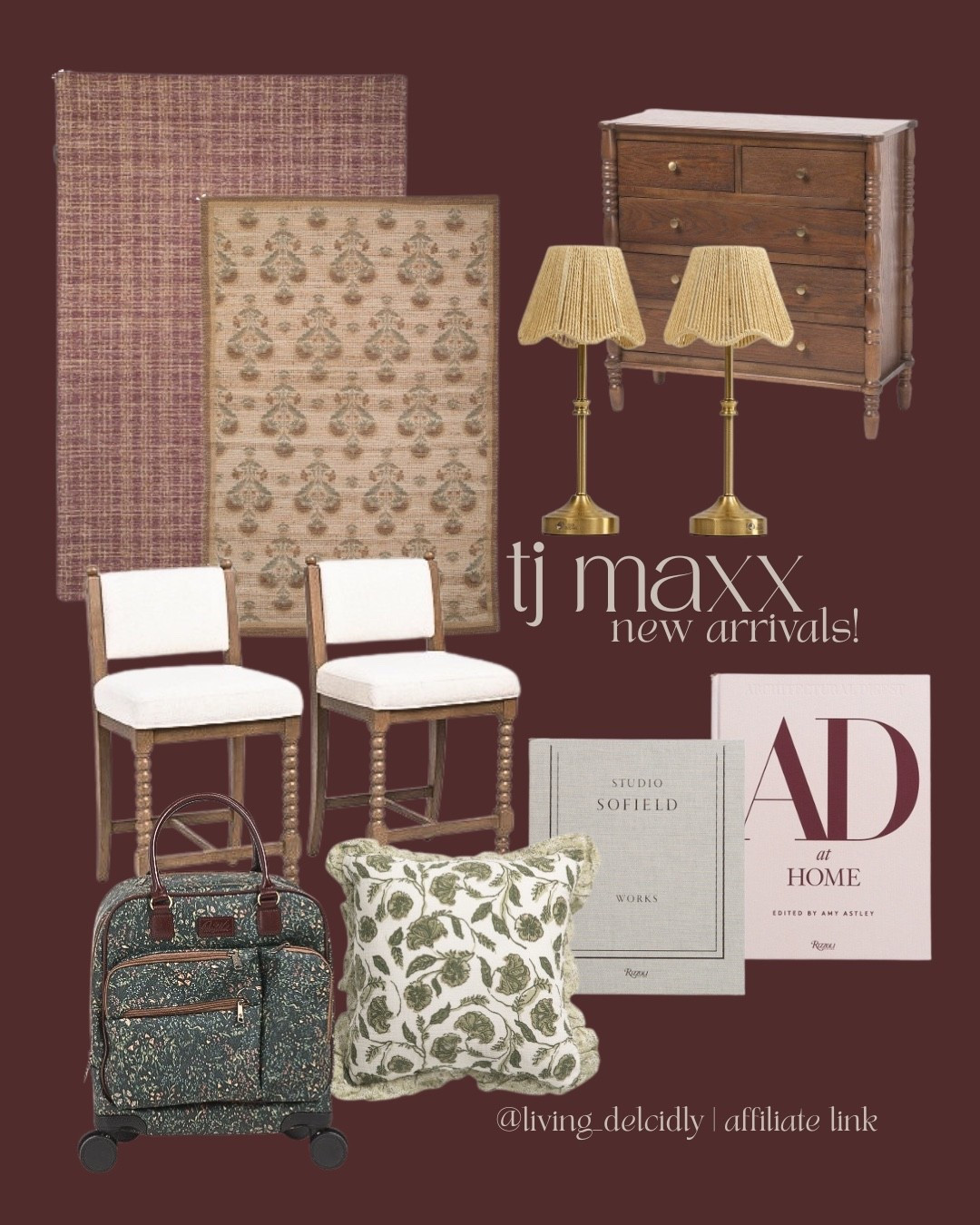 New arrivals at TJ Maxx!

Home Decor | Rugs | Coffee Table Books | Table Lamps | Counter Stools | Travel Bag | Spring Pillow | Dresser

#LTKHome