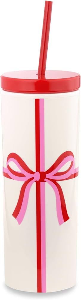 Kate Spade New York Insulated Tumbler with Reusable Straw, Holiday 20 Ounce Acrylic Travel Cup wi... | Amazon (US)