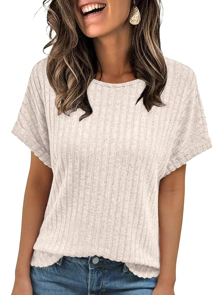 AUTOMET Women Shirts Summer Sweaters Regular Fit Short Sleeve Tunic Tops 2025 Dressy Casual Busin... | Amazon (US)