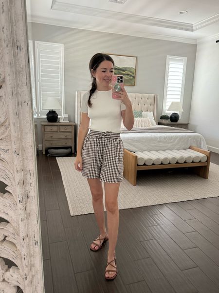 Todays gingham short outfit 