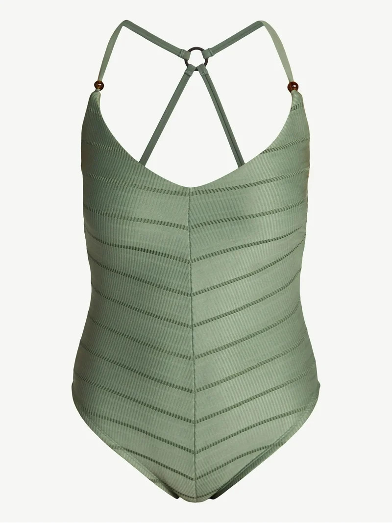 Time and Tru Women's and Women's Plus Collections V-Neck One Piece Swimsuit | Walmart (US)