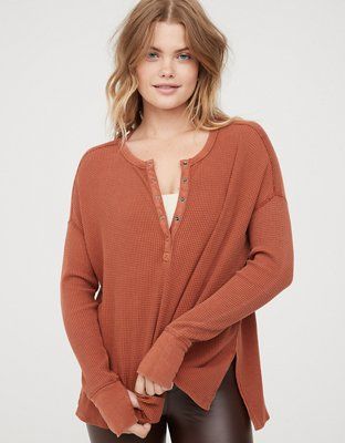 OFFLINE By Aerie Wow! Waffle Henley T-Shirt | Aerie