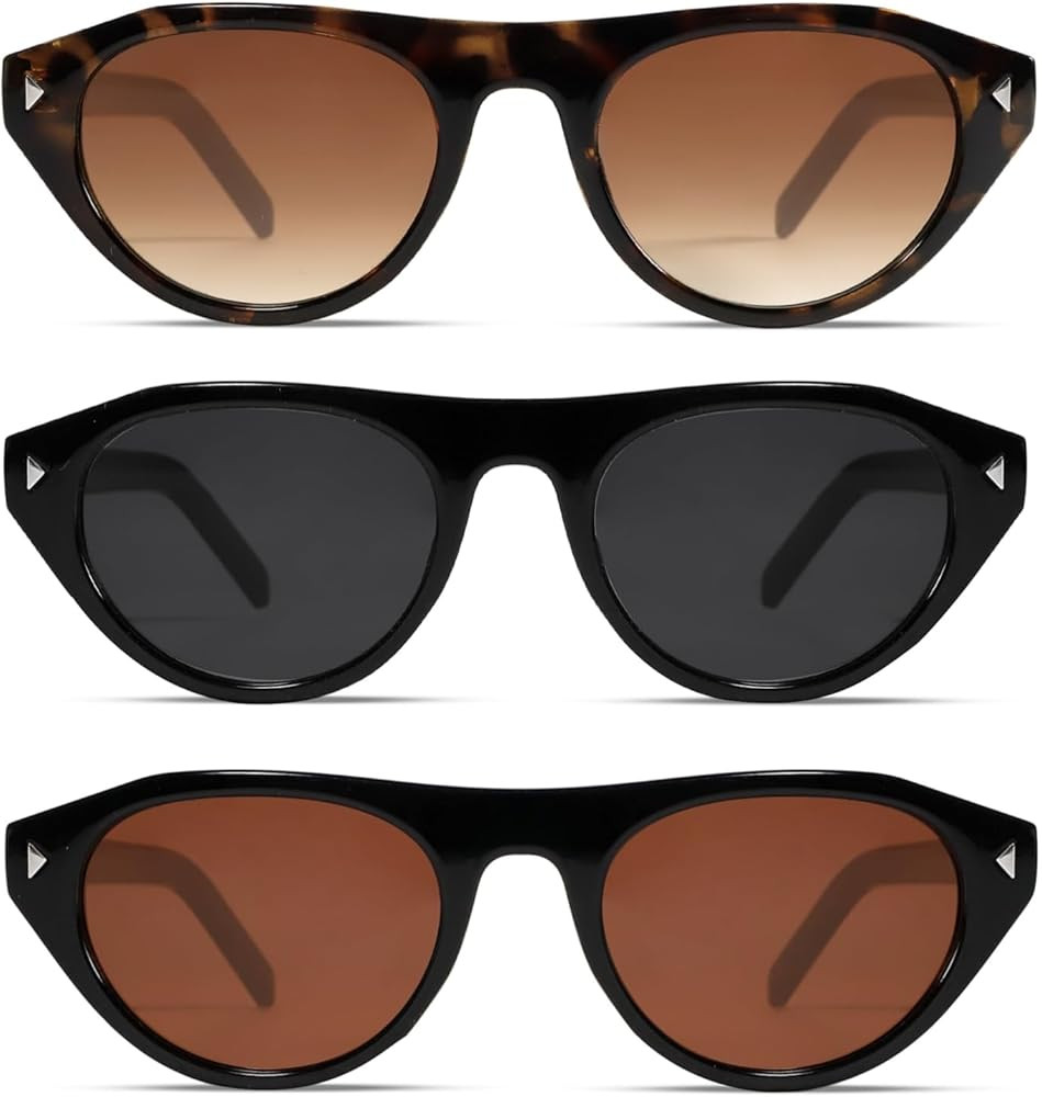 Lentes de sol ovalados peque\u00f1os retro para mujeres y hombres, modernos y elegantes, ojo de g... | Amazon (US)