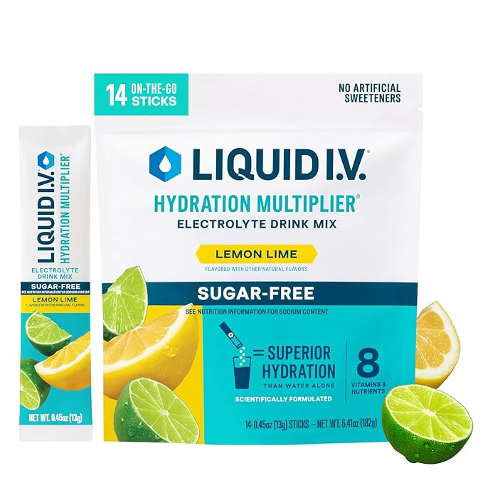 Liquid I.V. Sugar Free Hydration Electrolytes, Lemon Lime, 14 Count | Amazon (US)