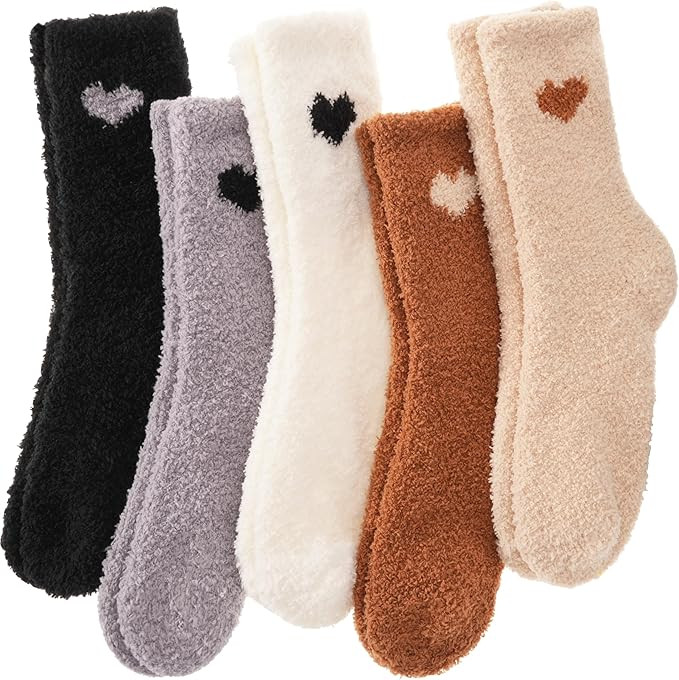 Anlisim Womens Fuzzy Socks Cozy Fluffy Winter Cabin Slipper Warm Fleece Soft Thick Comfy Socks | Amazon (US)