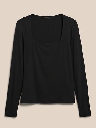 Fitted Square-Neck Top | Banana Republic (US)