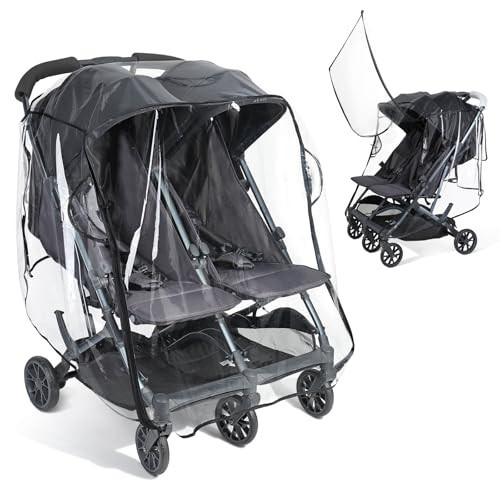 IvyWind Double Stroller Rain Cover, Universal Stroller Cover for Side by Side Baby Stroller, Breathable Weather Shield for All-Weather Protection from Rain/Snow/Dust | Amazon (US)