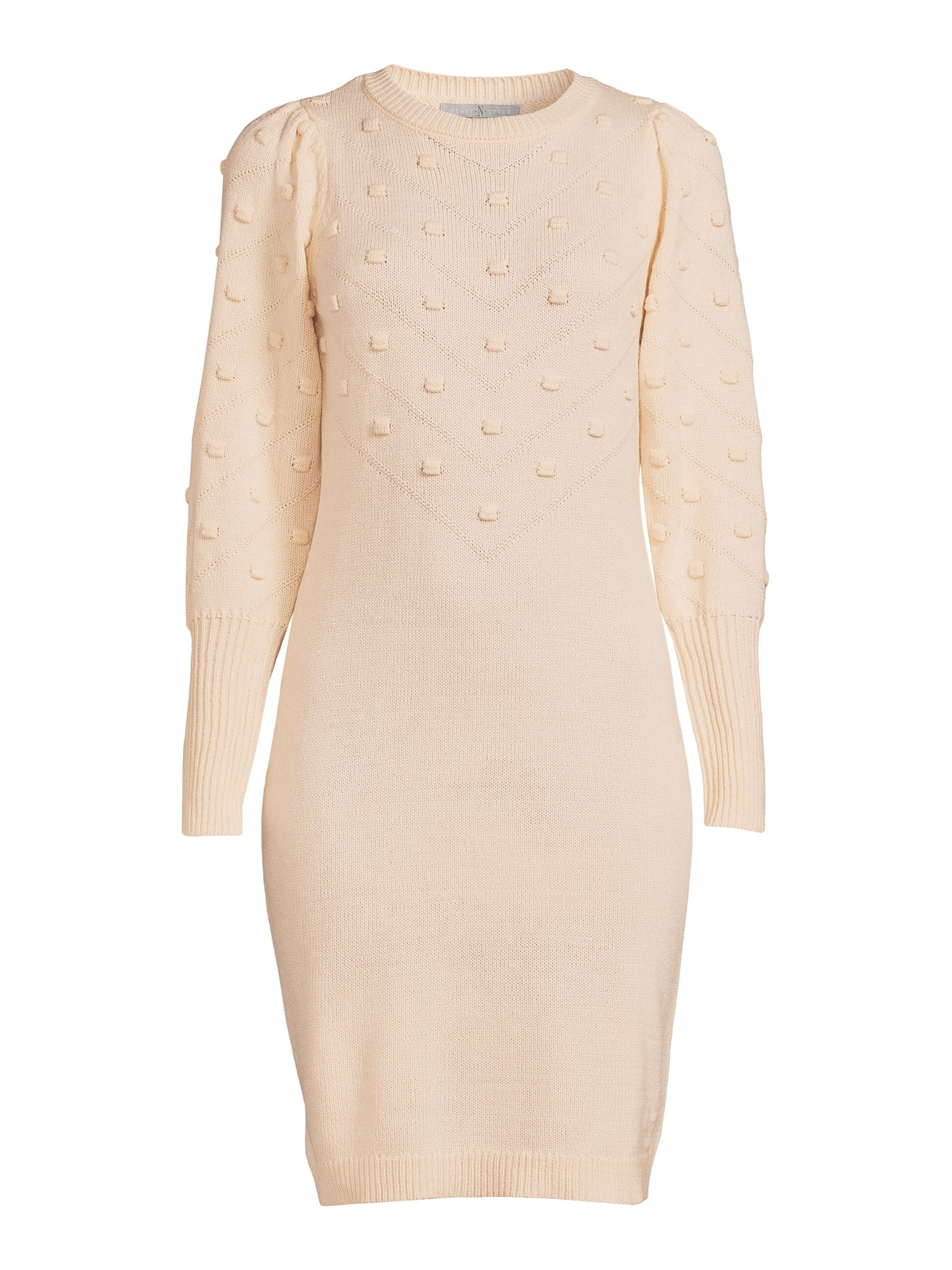 Heart N Crush Long Sleeve Bobble Sweater Dress, Womens - Walmart.com | Walmart (US)