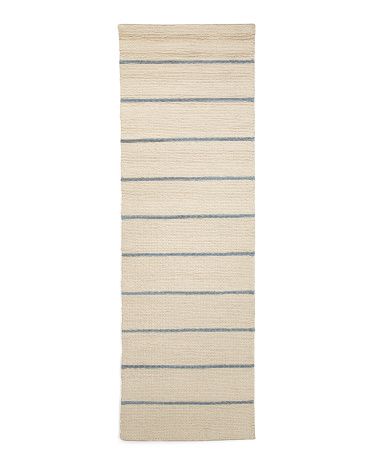 Wool Blend 2x8 Handmade Striped Runner | TJ Maxx