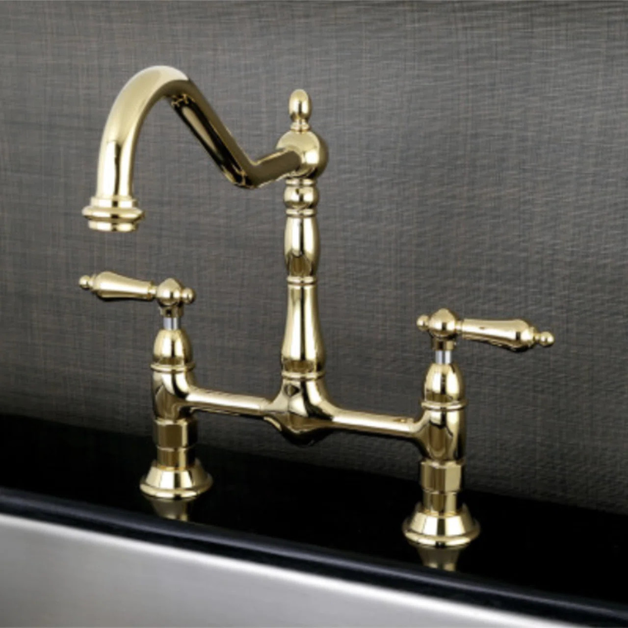 KS1271ALBS Heritage Bridge Faucet with Side Spray | Wayfair North America
