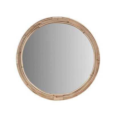 Martha Stewart Luna Natural Rattan Round Wall Mirror: Handwoven, Nautical Decor, No Assembly Required | Target
