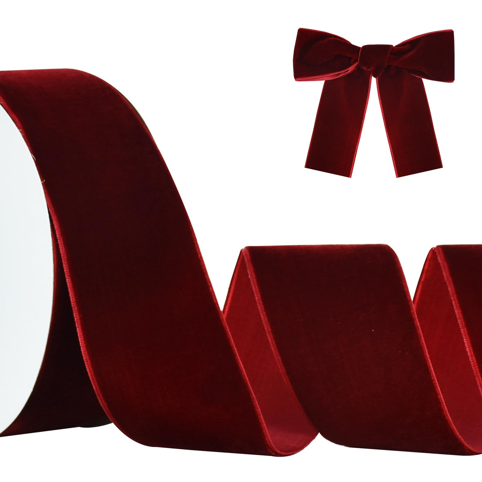 TONIFUL Burgundy Velvet Ribbon 2 Inch x 10yds, Vintage Velvet Ribbons, for Christmas Wreath Decor... | Amazon (CA)