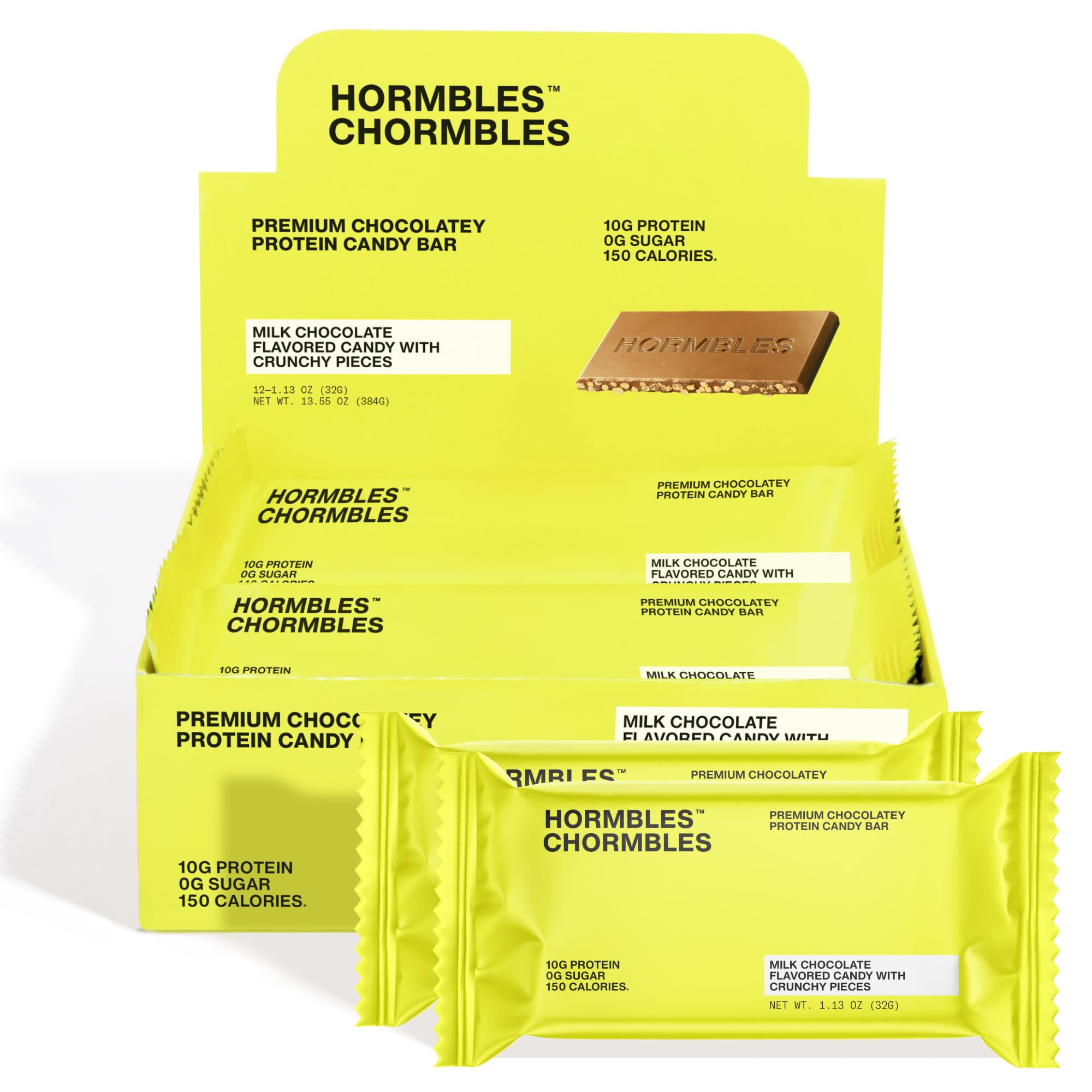 Hormbles Chormbles Protein Candy Bars, Classic Milk, 10g Protein, 0g Sugar, 150 Calories, Milk Ch... | Amazon (US)
