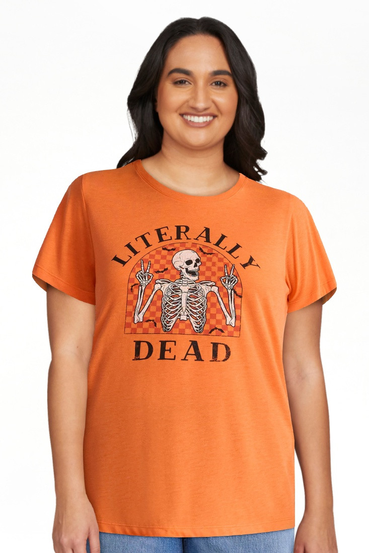 Halloween Women's Literally Dead Graphic Tee from Way to Celebrate, Sizes S-XXXL | Walmart (US)