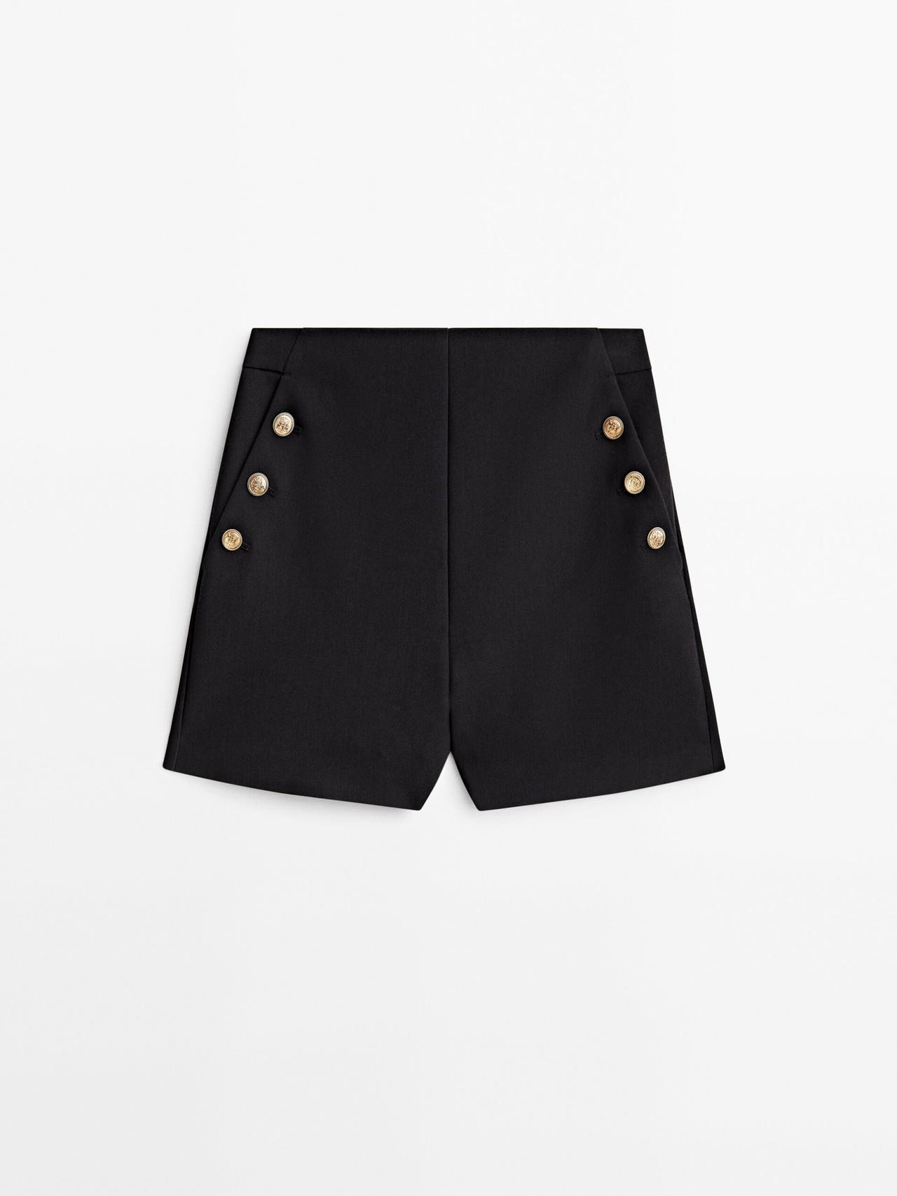 Bermuda shorts with button details - Massimo Dutti | Massimo Dutti US