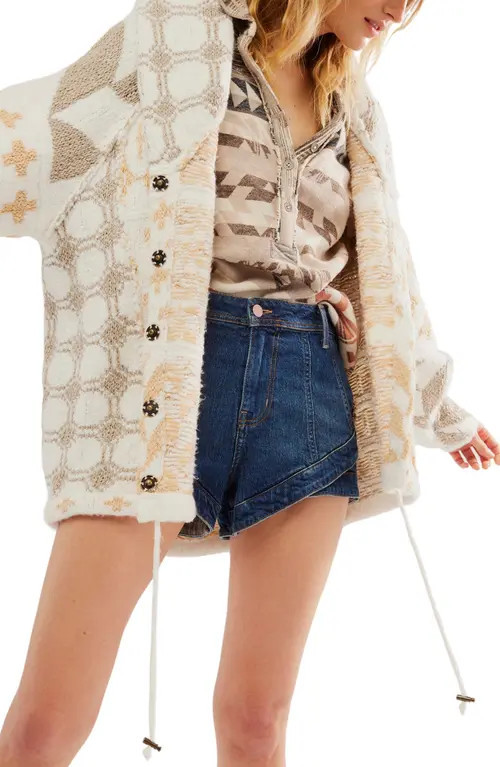Free People Bright & Optimistic Cardigan in Seashell Combo at Nordstrom, Size Large | Nordstrom