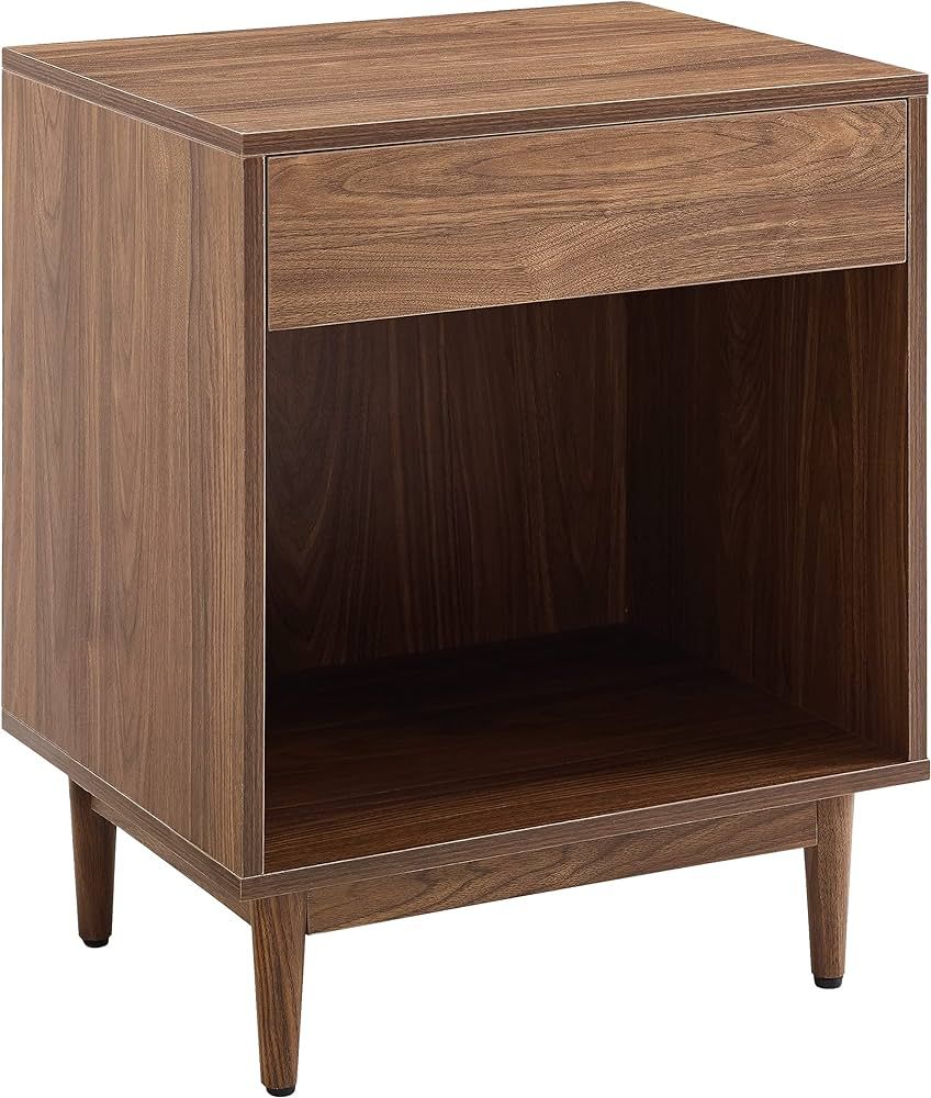 Crosley Furniture CF1117-WA Liam Mid-Century Record Storage End Table, Walnut | Amazon (US)