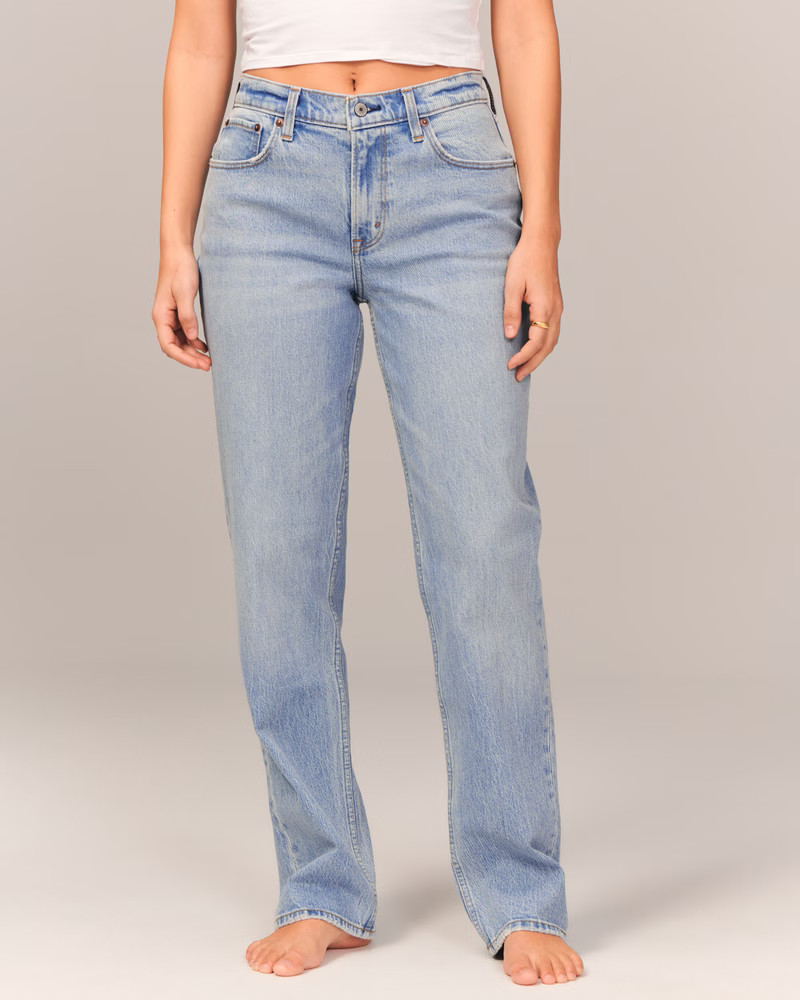 Curve Love Mid Rise 90s Straight Jean | Abercrombie & Fitch (US)