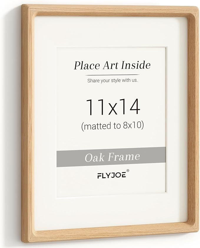 11x14 Picture Frame, USA-Sourced Natural Oak Wood Photo Frame with Tempered Glass, Handcrafted Ro... | Amazon (US)