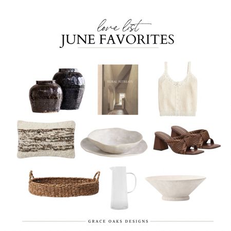 June favs! decor + summer style loving 

vase. Aged pot. Vintage pot. Dinnerware. Summer dinnerware. Ribbed pitcher. Summer dining. Woven heels. Summer fit. Summer outfit. Woven tray. Woven pillow. Home decor  

#LTKFindsUnder50 #LTKStyleTip #LTKHome