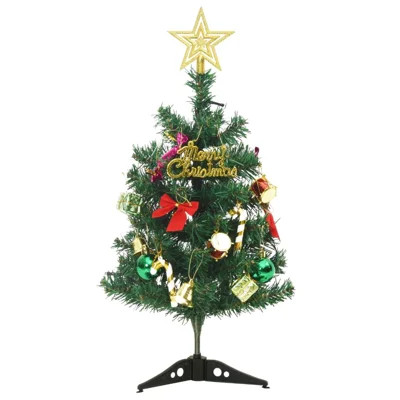 Mini Artificial Pre-lit Christmas Tree with LEDs Xmas Decoration Green | Wayfair North America