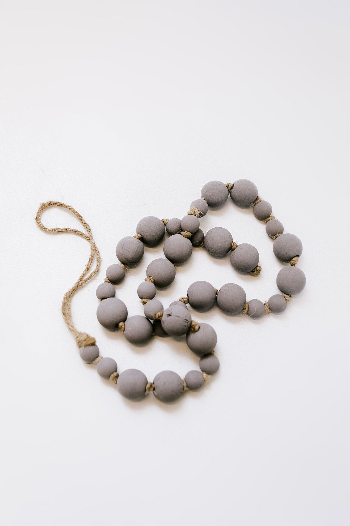 Thyme Wooden Bead Strand - Charcoal | THELIFESTYLEDCO