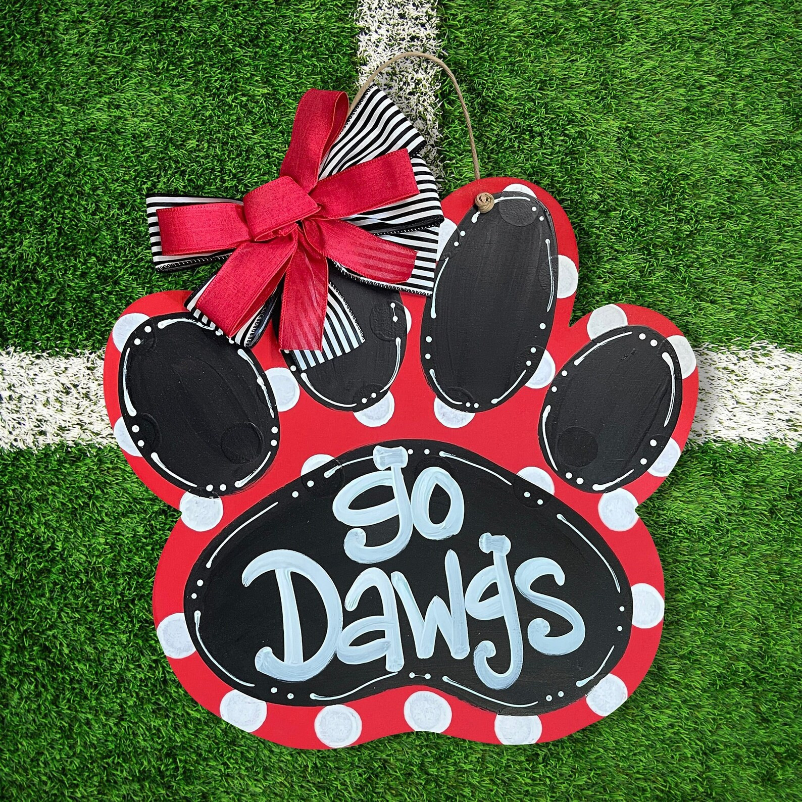 Pawprint Door Hanger | College Football | Football Decor | Front Door Decor | Football Sign | Spo... | Etsy (US)