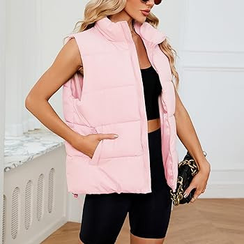 Century Star Puffer Vest for Women's Outerwear Vests Puffy Oversized 2024 Quilted Vest Tops Jacke... | Amazon (US)