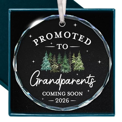 Pregnancy Announcement for Grandparents - Grandparents Baby Announcement Ornament, First Christmas as New Grandma, Elegant Gift for New Grandma, Promoted to Grandparent Celebration | Amazon (US)