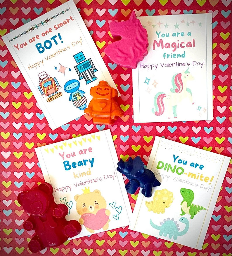 Classroom Valentine Crayons Class Favors Unique Kids Party - Etsy | Etsy (US)