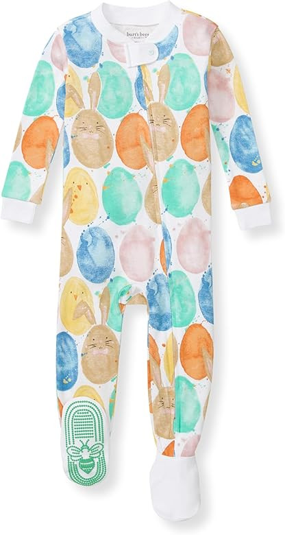 Burt's Bees Baby Baby Girls' Organic Cotton Zip-Front Non-Slip Footed Sleeper Pajamas | Amazon (US)