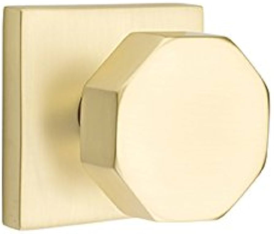 EMTEK Square Rosette Privacy Set with Matching Finish Octagon Knob - Choice of 6 Finishes - 5210O... | Amazon (US)