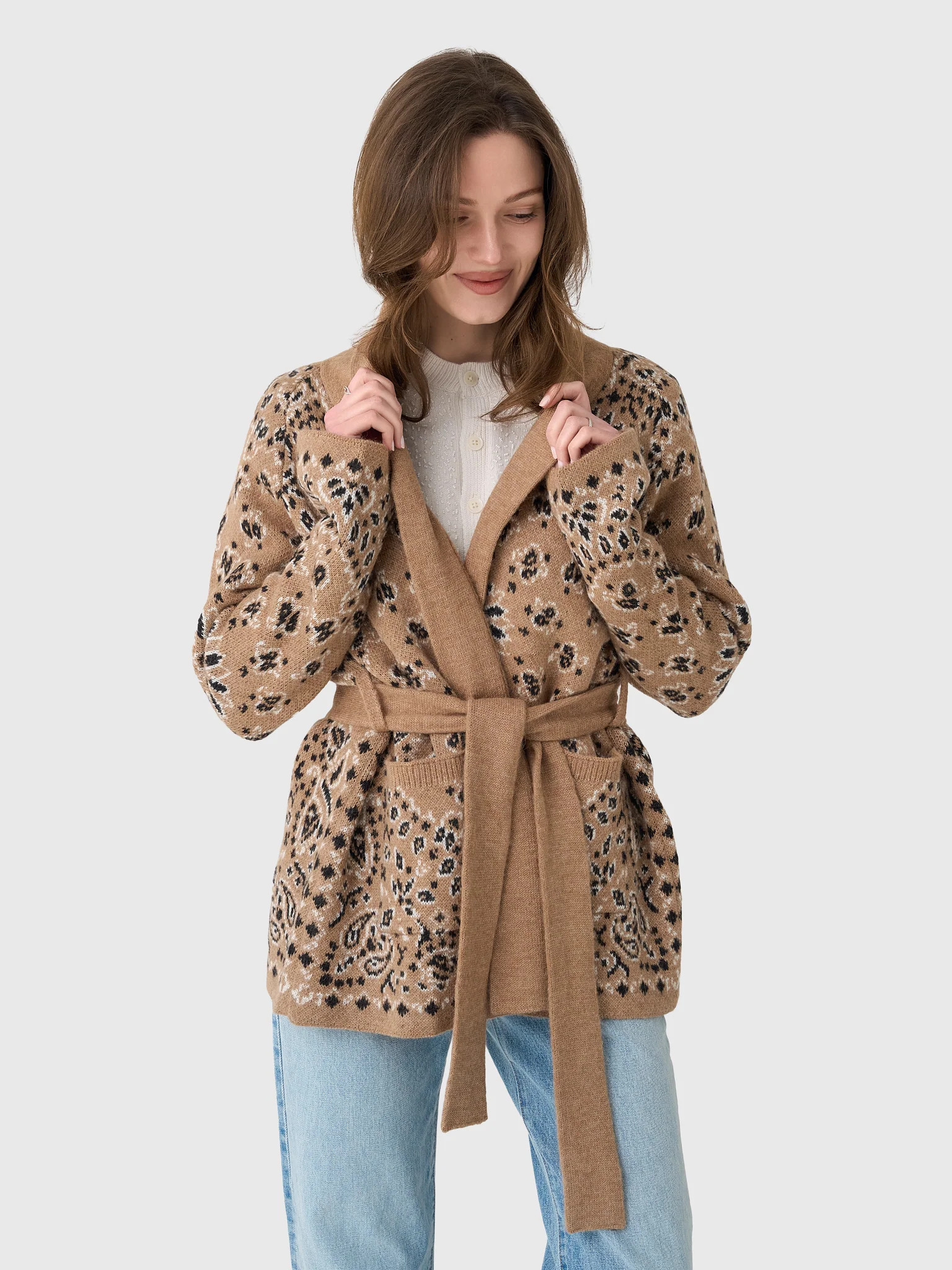 THE GREAT
                      
                     Women's The Bandana Riding Cardigan | Saint Bernard