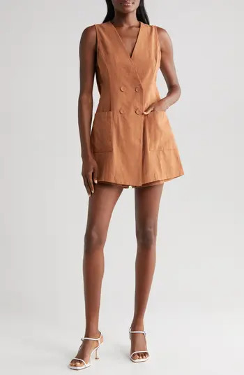 Siren Oasis Linen & Cotton Romper | Nordstrom