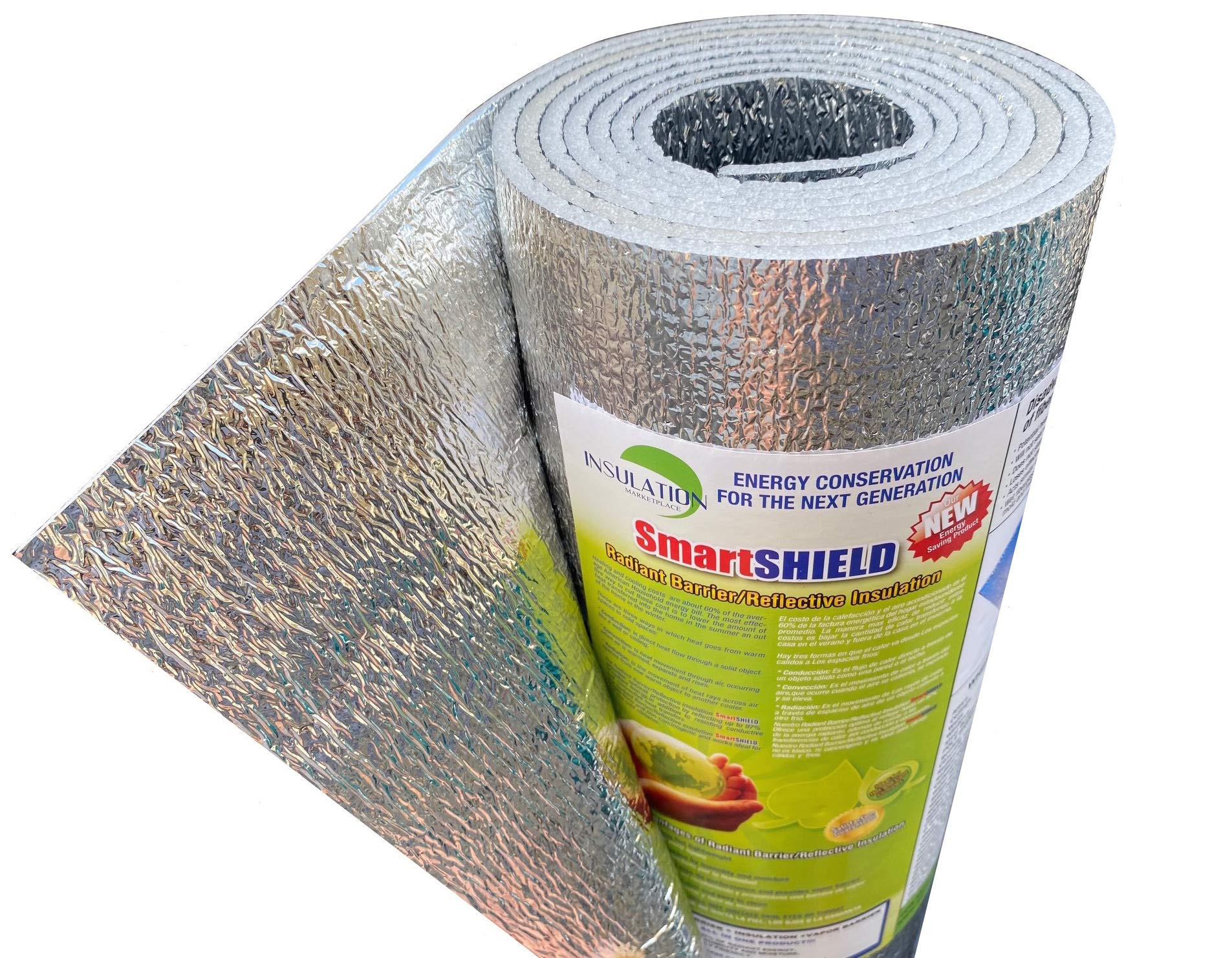 INSULATION MARKETPLACE SmartSHIELD -3mm 24inx10Ft ReflectiveINSULATION Roll, Foam Core Radiant Ba... | Amazon (US)