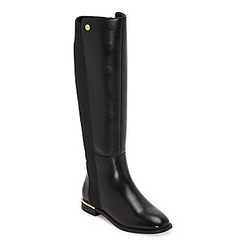 Liz Claiborne Womens Julias Flat Heel Riding Boots, Color: Black - JCPenney | JCPenney