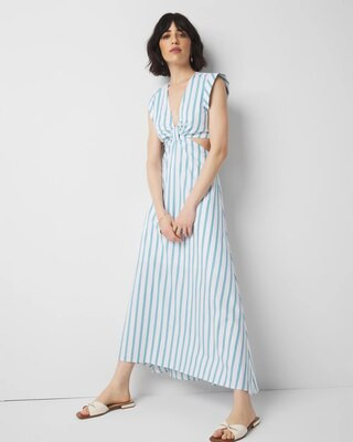 Striped Cotton Midi Dress | White House Black Market