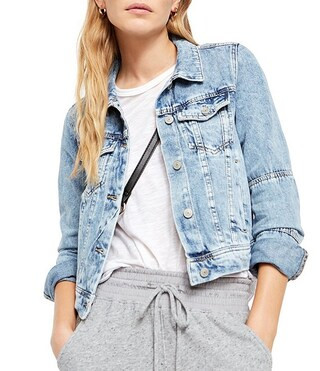 Free People Rumors Point Collar Long Sleeve Button Front Relaxed Denim Jacket | Dillard's | Dillard's
