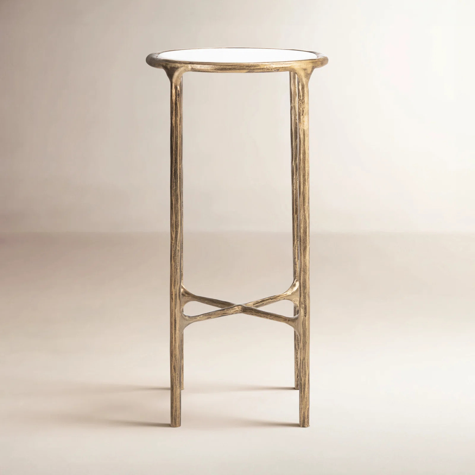 Evelynn Glass Cross Legs End Table | Joss & Main