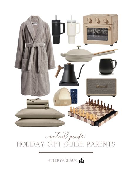 A holiday gift guide for the parents! Oftentimes it can be hard to think of ideas for parents, as they either have everything or you simply don’t know what they would want. All of these gifts are perfect! Our Place cookware, Stanley Tumblers, robes, Boll & Branch sheets, games and more! 

#LTKHoliday #LTKhome #LTKGiftGuide